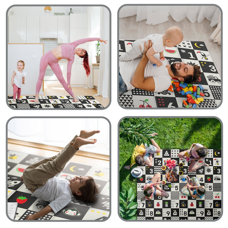 Mata piankowa edukacyjna składana dla dzieci duża 180x200 pianka xpe Nukido