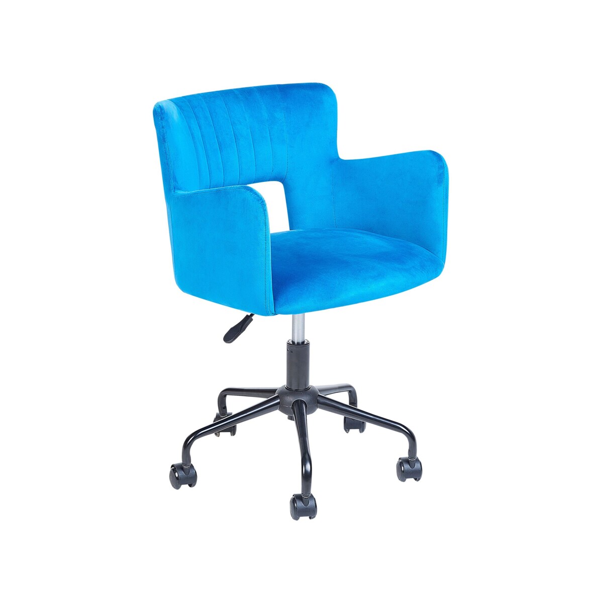 Krzesło biurowe regulowane welurowe niebieskie SANILAC