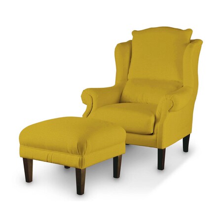 Podnóżek do fotela, miodowy welwet, 56 x 56 x 40 cm, Ingrid