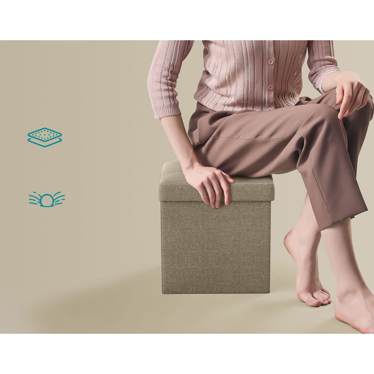 Pufa Siedzisko do sypialni pokoju przedpokoju Brązowa