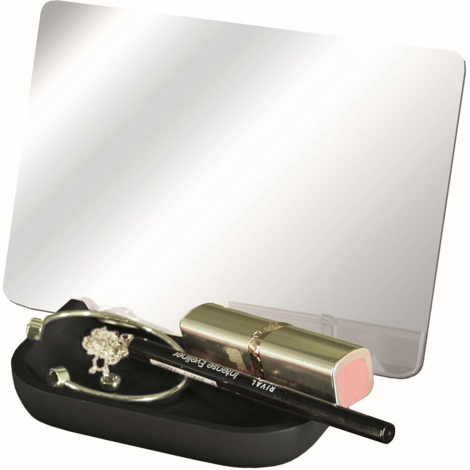 Kleine Wolke Tray 2w1 Lusterko kosmetyczne i organizer czarny