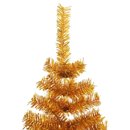 vidaXL Sztuczna choinka ze stojakiem, złota, 240 cm, PET