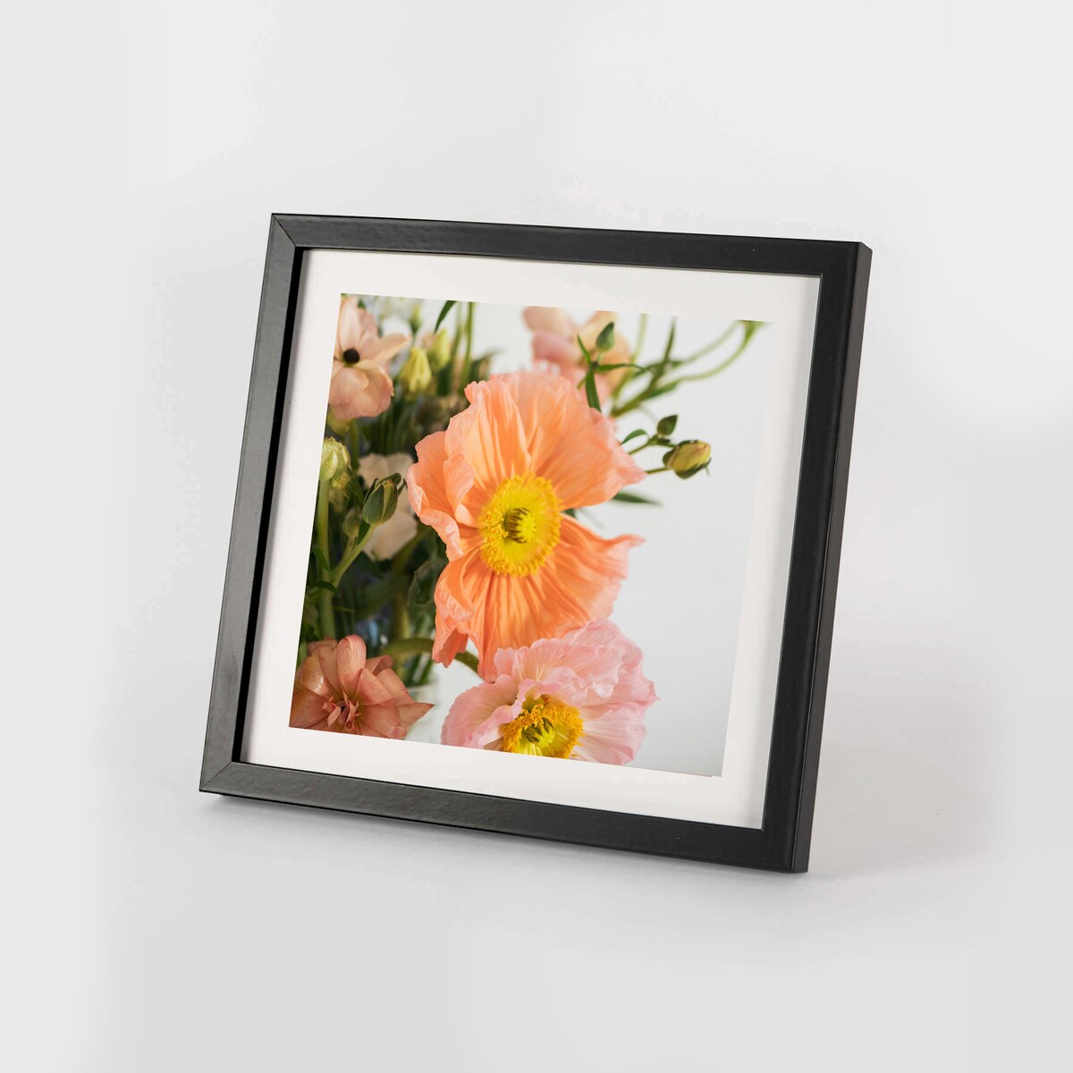 Ramka na zdjęcia 30x30 cm czarna rama MDF z plexi do powieszenia poziom pion klasyczna ramka kwadratowa