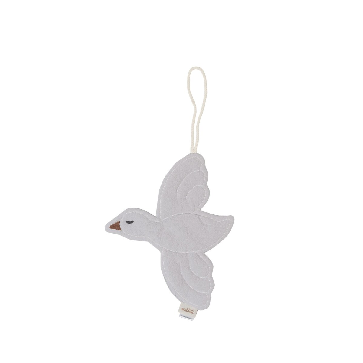 Zawieszka do smoczka/ozdoba ptaszek grey