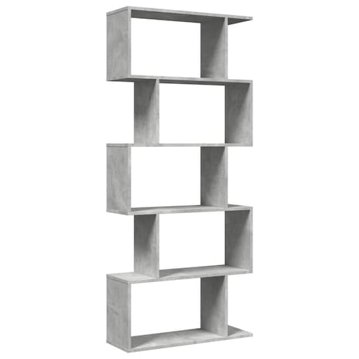 vidaXL Regał przegroda, 5 poziomów, szarość betonu, 70x24x161 cm