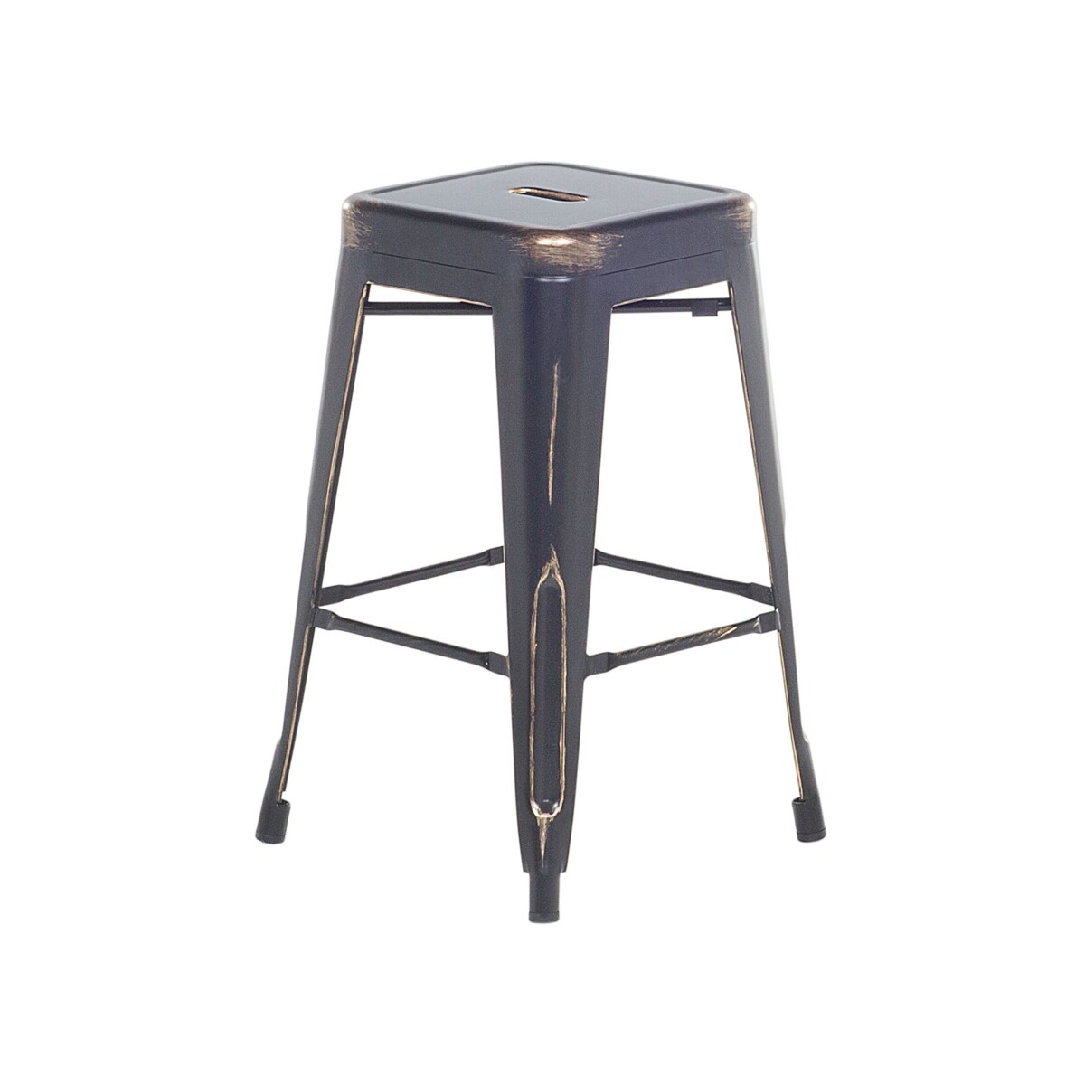 Zestaw 2 stołków barowych metalowych 60 cm czarno-złoty CABRILLO