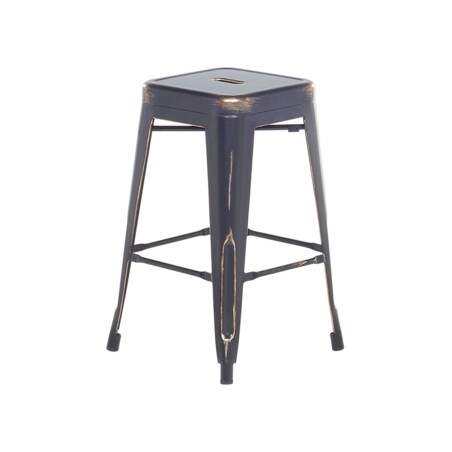 Zestaw 2 stołków barowych metalowych 60 cm czarno-złoty CABRILLO