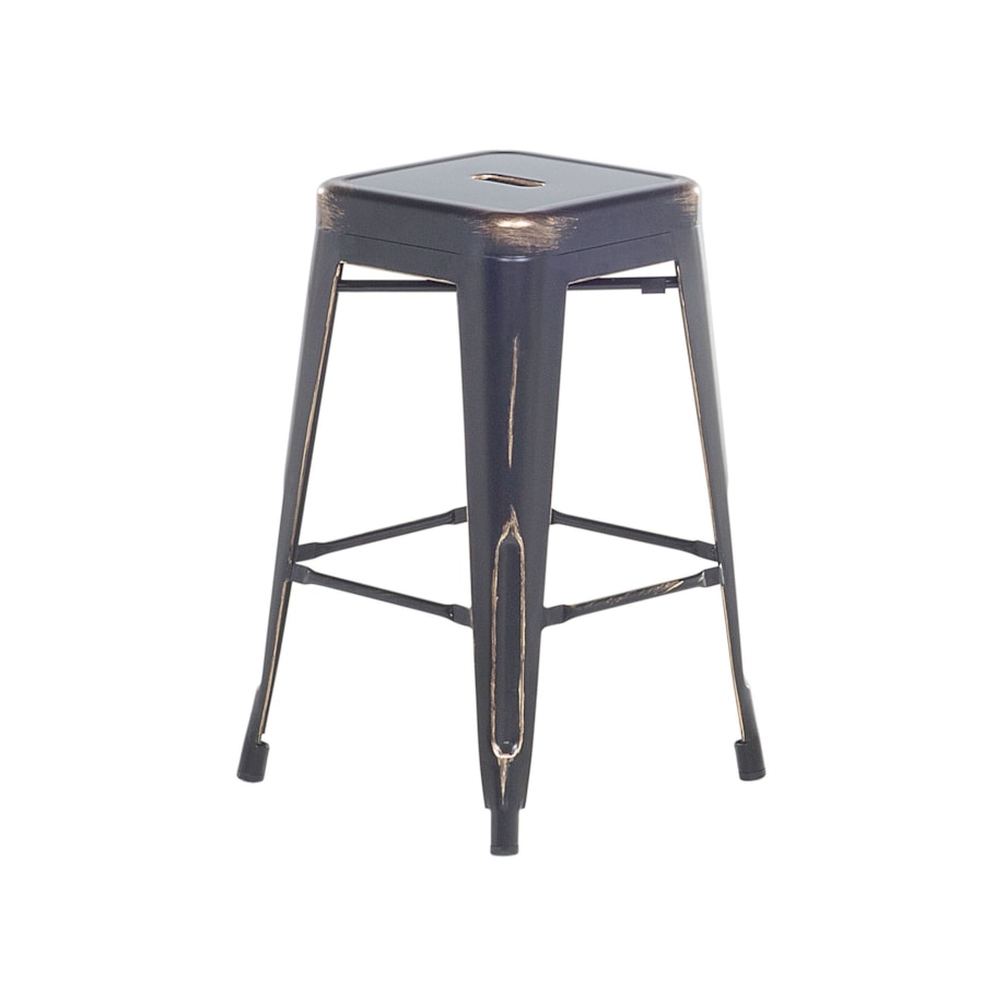 Zestaw 2 stołków barowych metalowych 60 cm czarno-złoty CABRILLO
