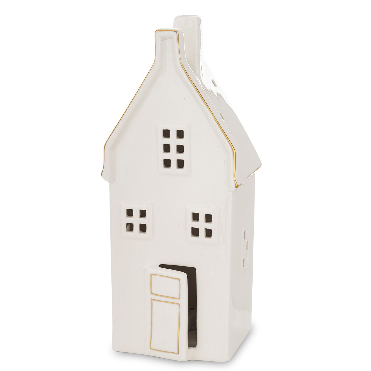 Ceramiczny biały domek LED 20x8,5 cm ADANI - II