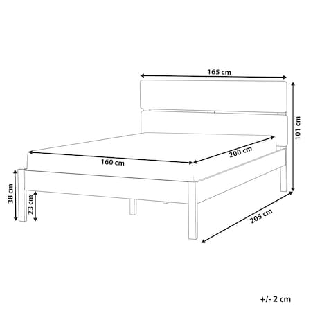 Łóżko LED Drewno BOISSET 160 x 200 cm Ciemnobrązowy