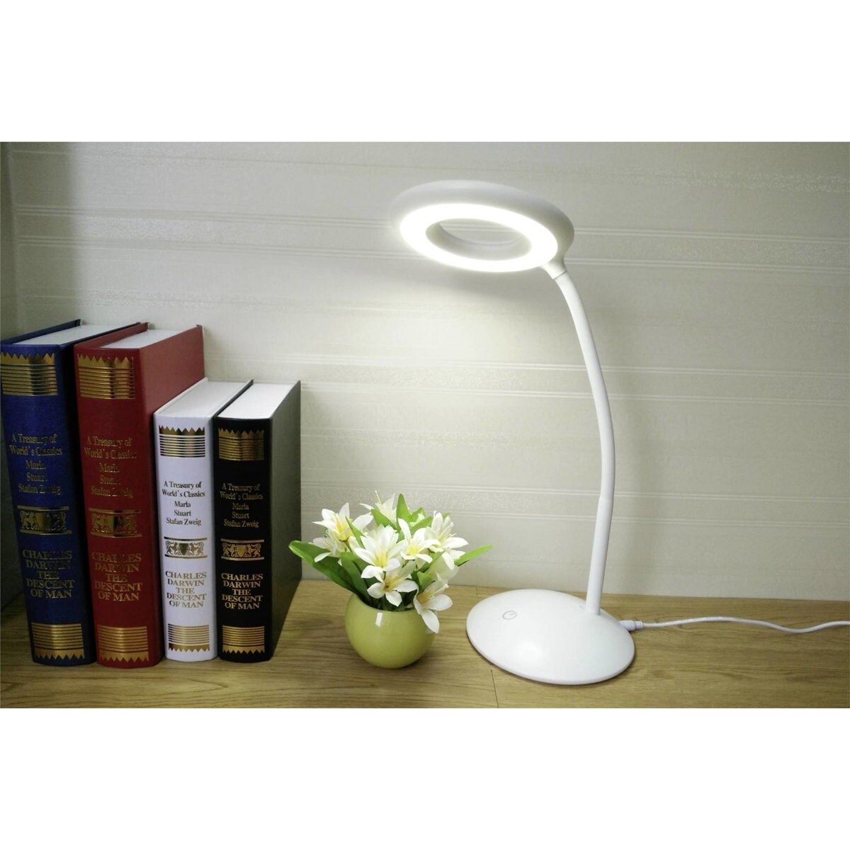 Lampka na biurko LED z lupą, Ø 14,8 cm