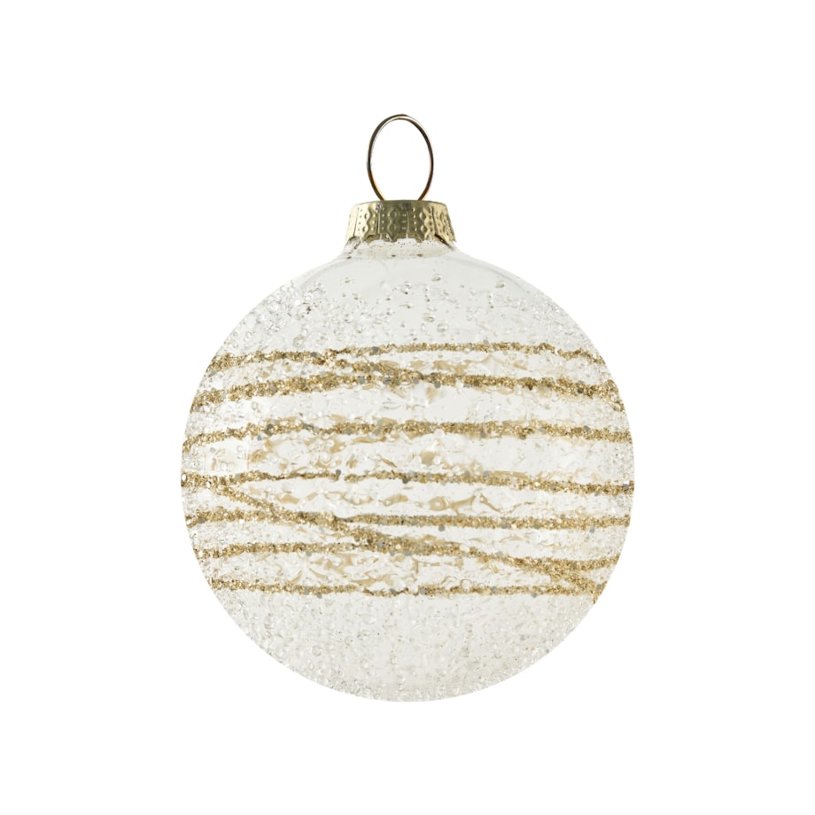 Zestaw 25 bombek ICICLE Szkło Przezroczysty/ złoty