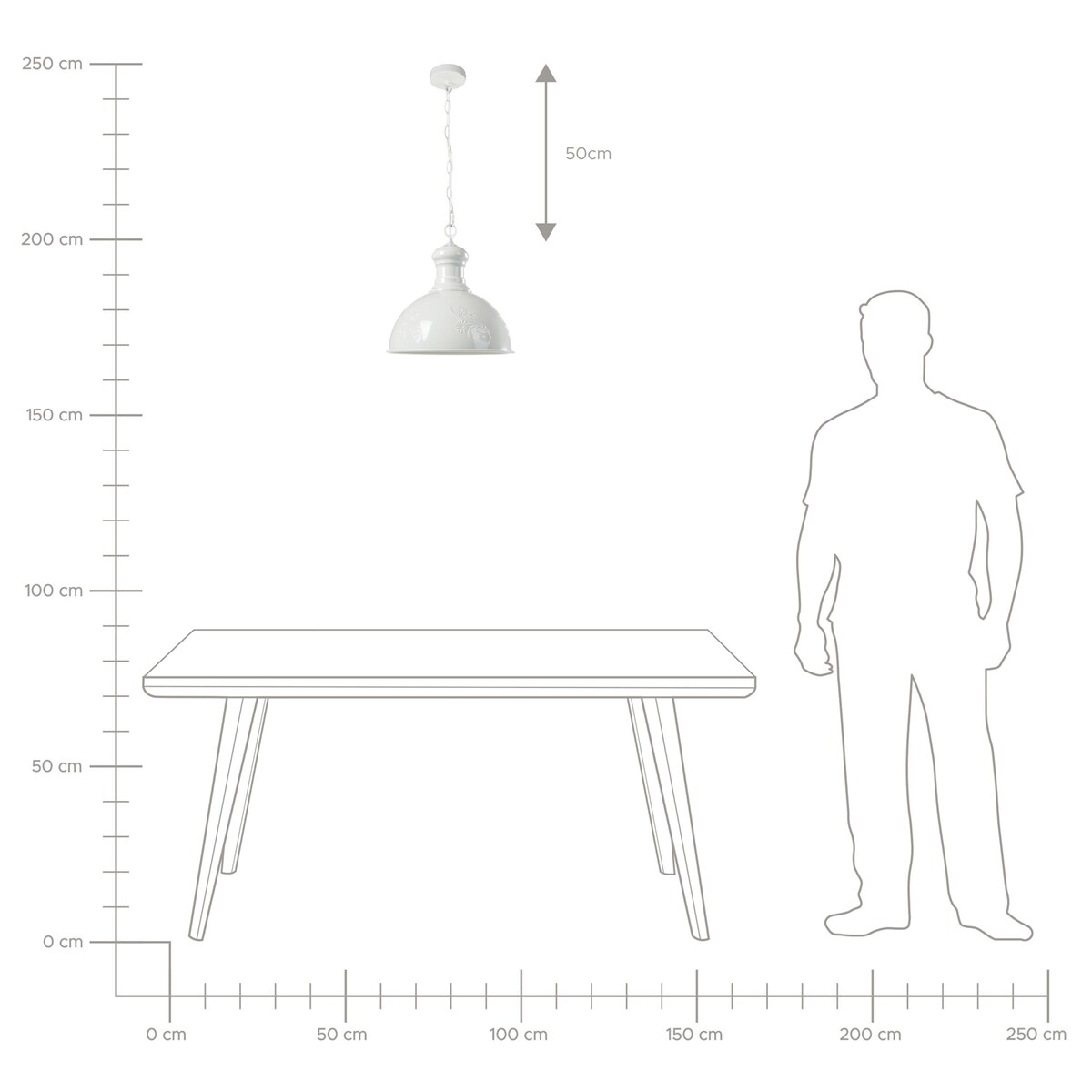 Lampa wisząca DIDESSA Metal Złamana biel