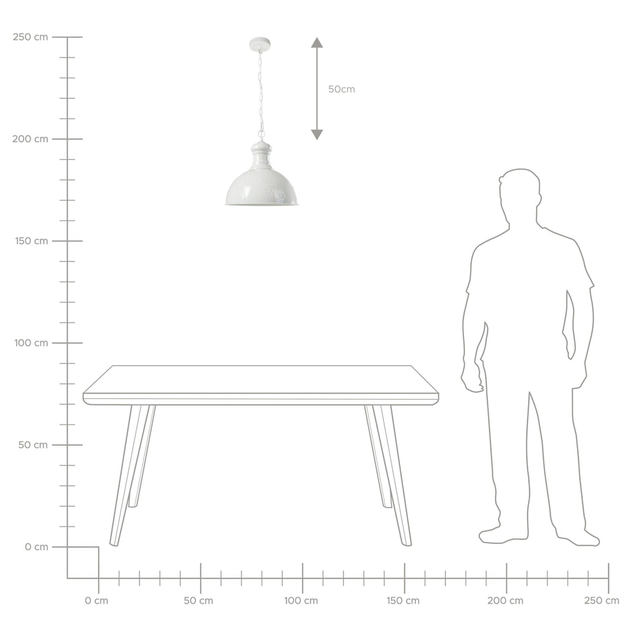 Lampa wisząca DIDESSA Metal Złamana biel