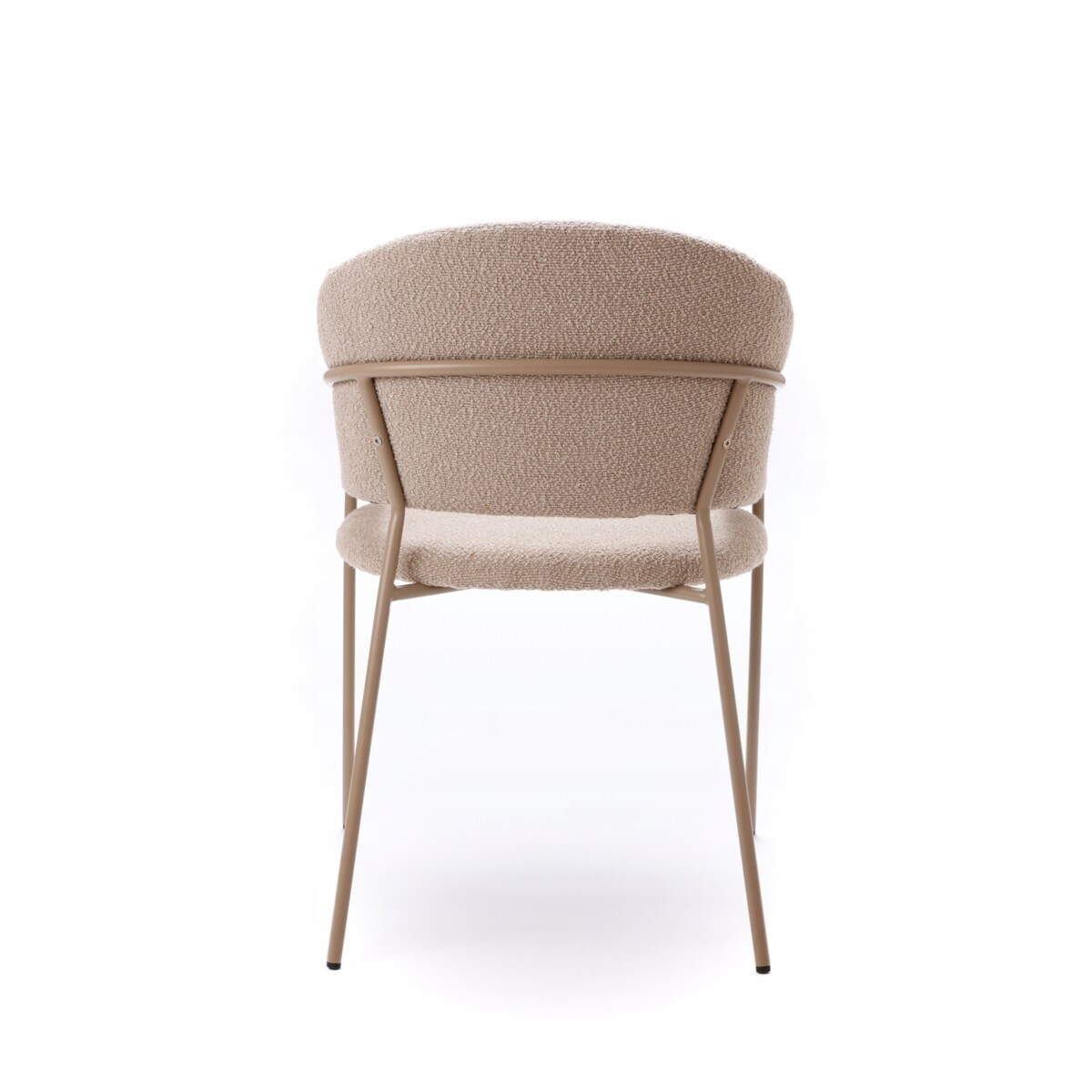 ZESTAW 2 SZTUK Krzesła ORANO Boucle Beżowe Metalowa Rama JAPANDI Jadalnia