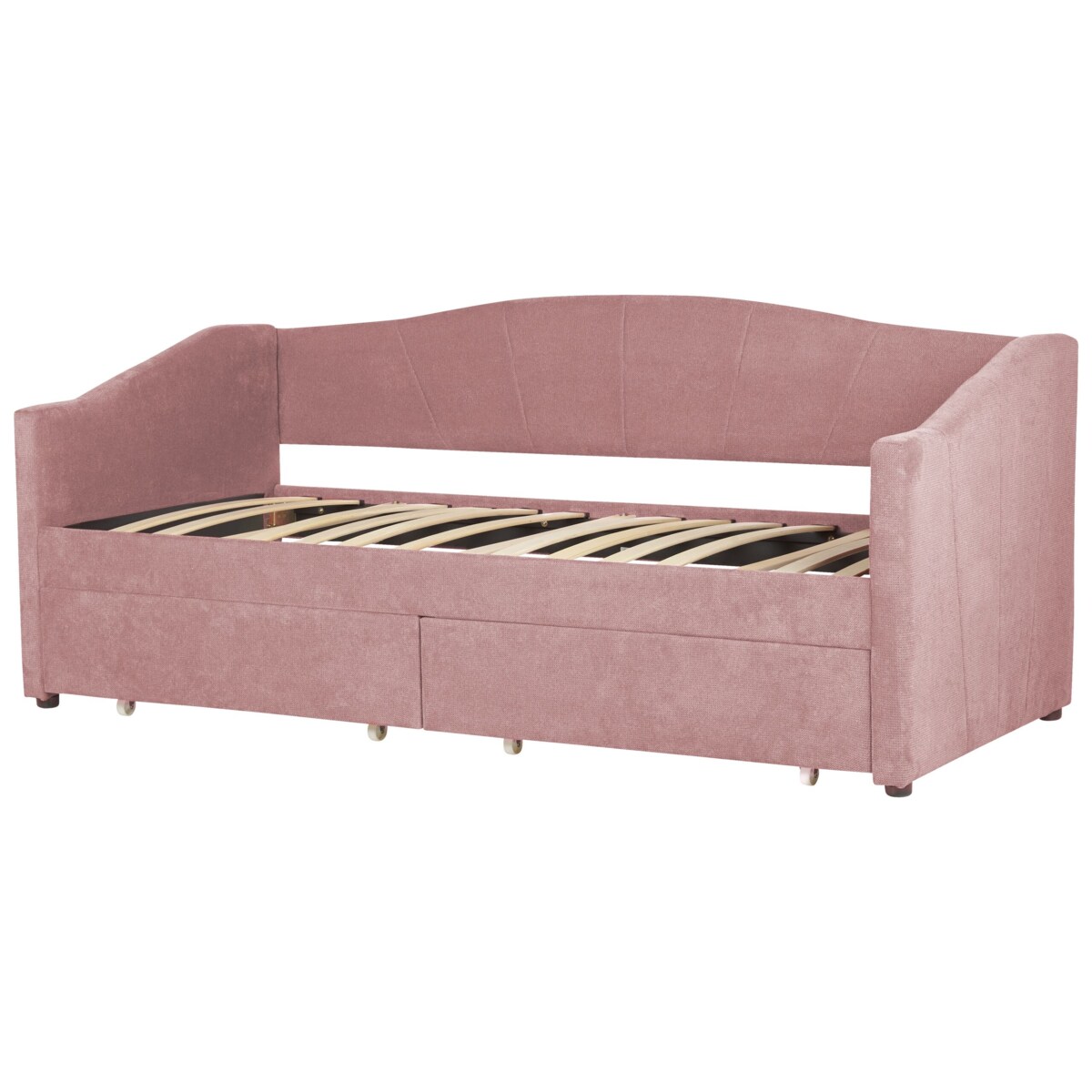 Łóżko dzienne tapicerowane 90 x 200 cm różowe VITTEL