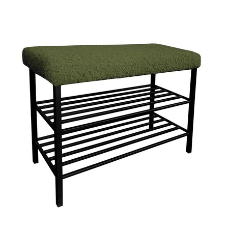 Stojak na buty z siedziskiem GAJA ROLF-14 czarny/oliwkowy