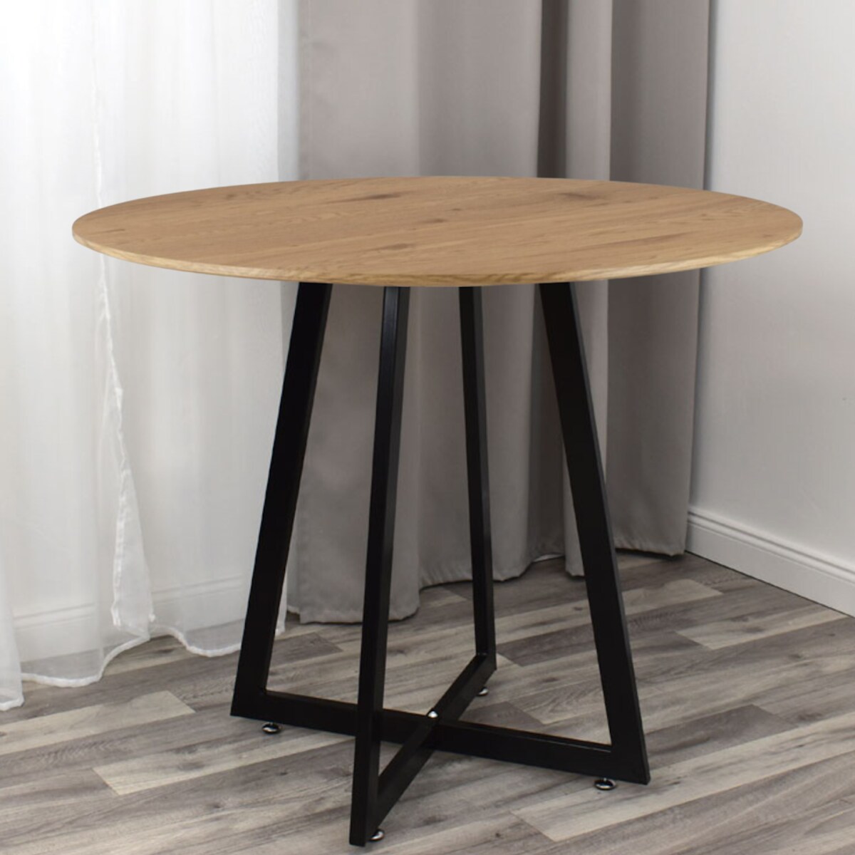 Stół okrągły 80 cm do salonu jadalni nowoczesny loftowy kolor drewna