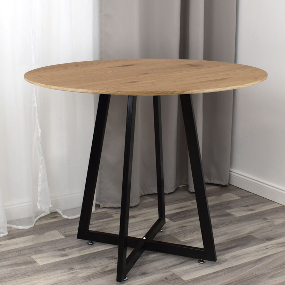 Stół okrągły 80 cm do salonu jadalni nowoczesny loftowy kolor drewna