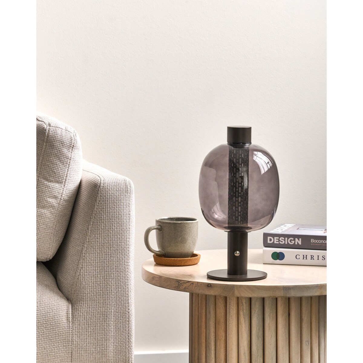 Bezprzewodowa lampa stołowa LED BOJO Ze ściemniaczem Metal Czarny