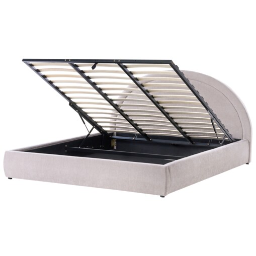 Łóżko z pojemnikiem MOUZON 180 x 200 cm Beżowoszary