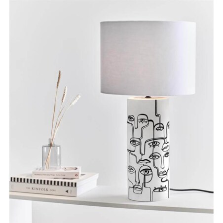 Nowoczesna lampa nocna Family na szafkę nocną biała czarna