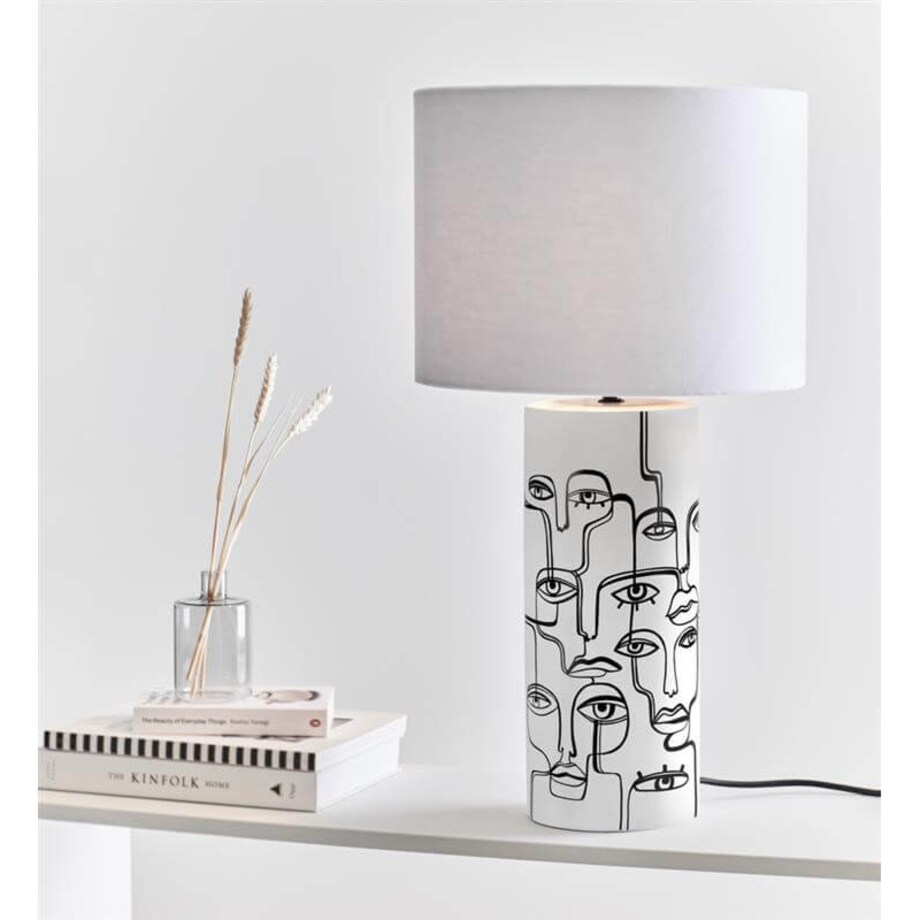 Nowoczesna lampa nocna Family na szafkę nocną biała czarna