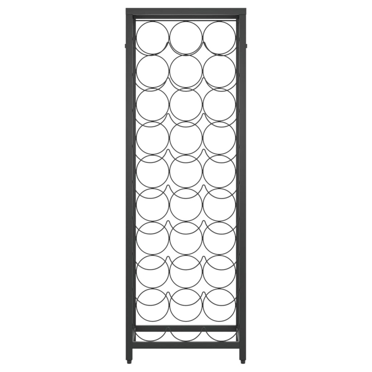 vidaXL Stojak na 27 butelek, czarny, 34x18x100 cm, kute żelazo