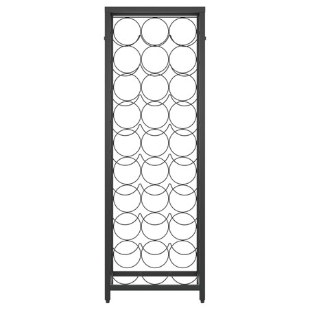 vidaXL Stojak na 27 butelek, czarny, 34x18x100 cm, kute żelazo