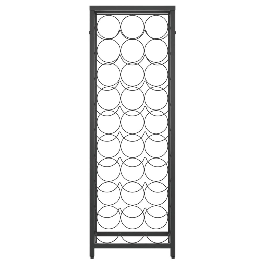 vidaXL Stojak na 27 butelek, czarny, 34x18x100 cm, kute żelazo