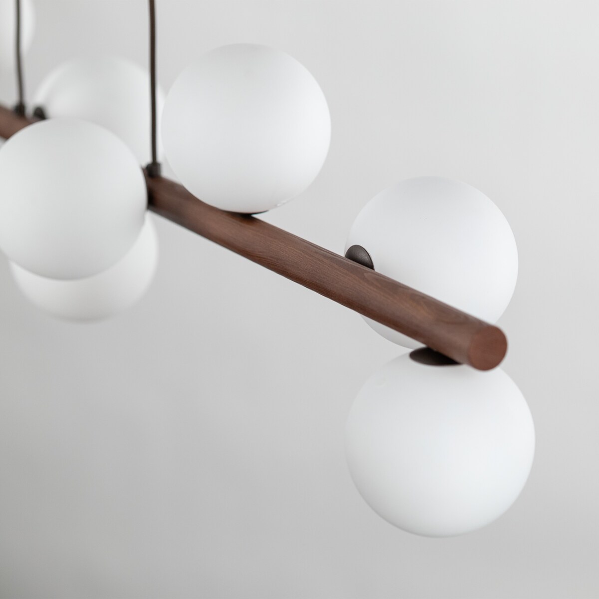 Lampa wisząca TK Lighting ESTERA WOOD ORZECH 10273, nowoczesna 9xG9, regulowana, biała z orzechem