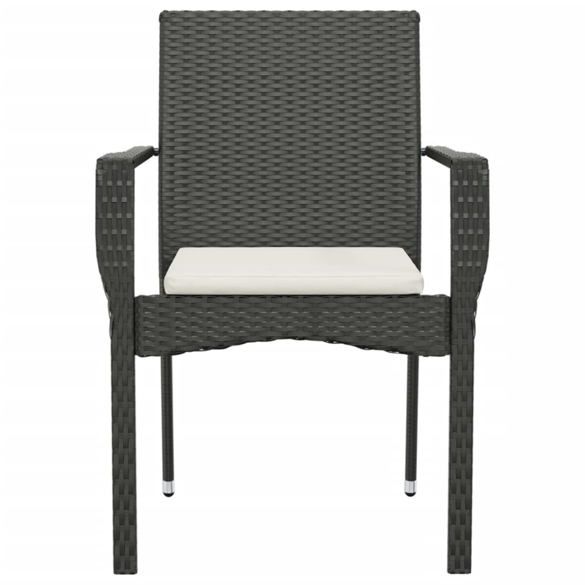 vidaXL Krzesła ogrodowe z poduszkami, 2 szt., polirattan, czarne