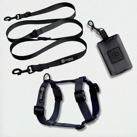 Zestaw: szelki guard, smycz i saszetka na kupoworki, rozmiar S