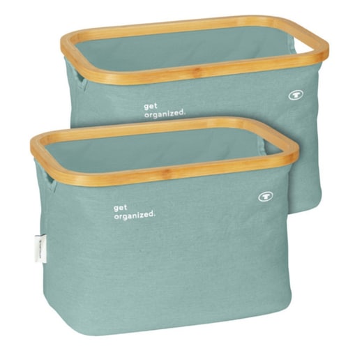 Kosz składany 2 szt. 26x38x26 cm COMPLESS miętowy