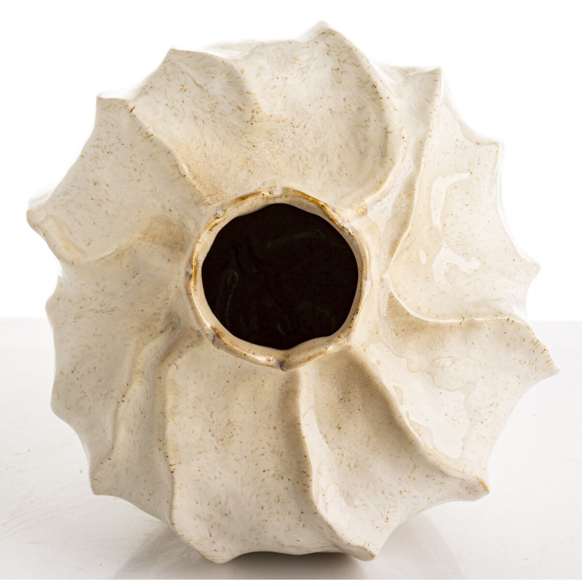 Wazon ceramiczny 20,5x20x20 cm PIEGA beżowy