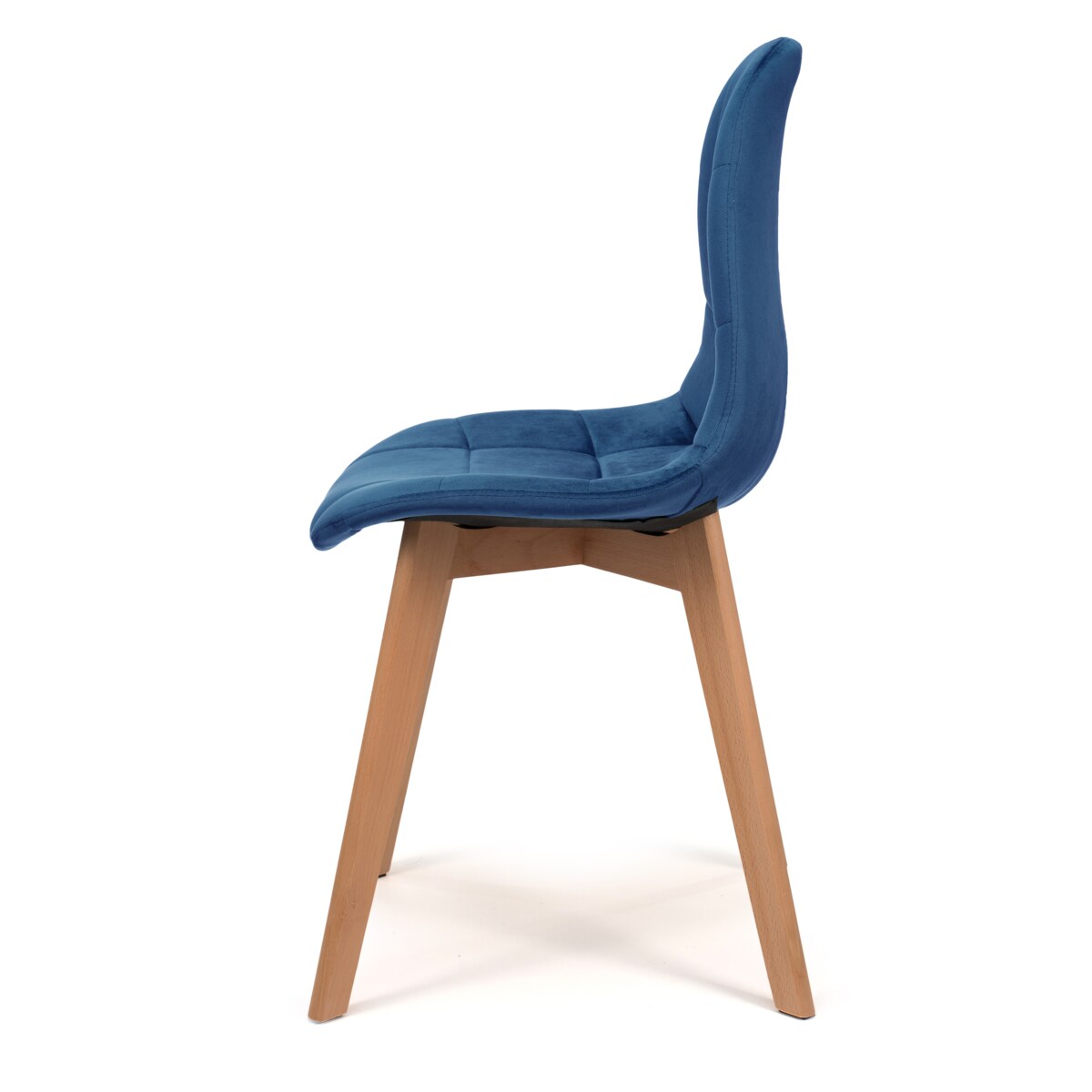Krzesło tapicerowane skandynawskie welur VEGAS granatowy