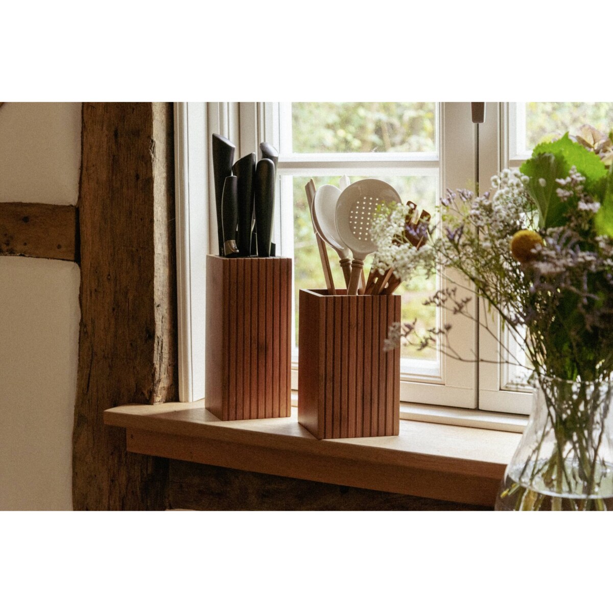 Bambusowy stojak na akcesoria kuchenne MERA