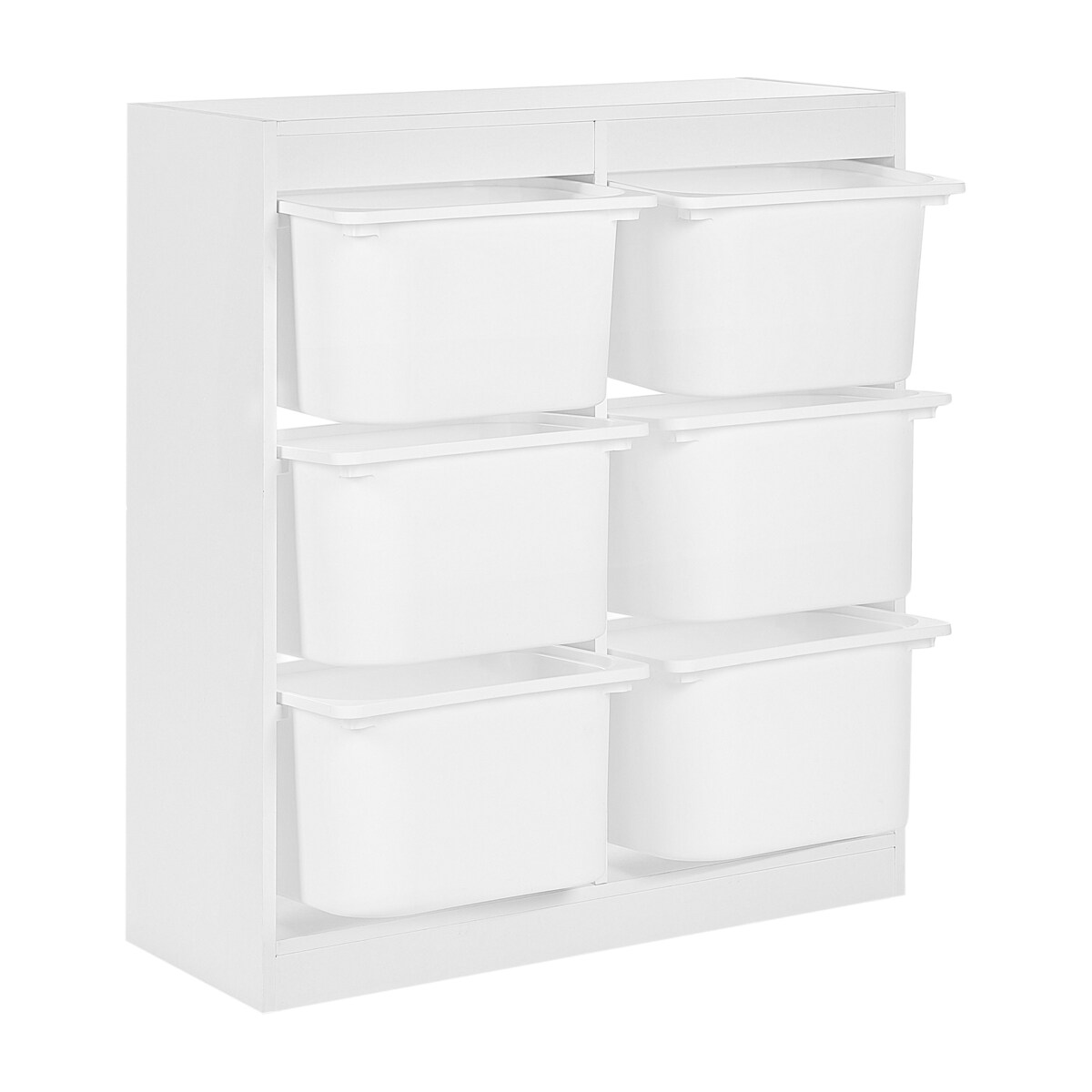 Regał z 6 pojemnikami biały TOBIN