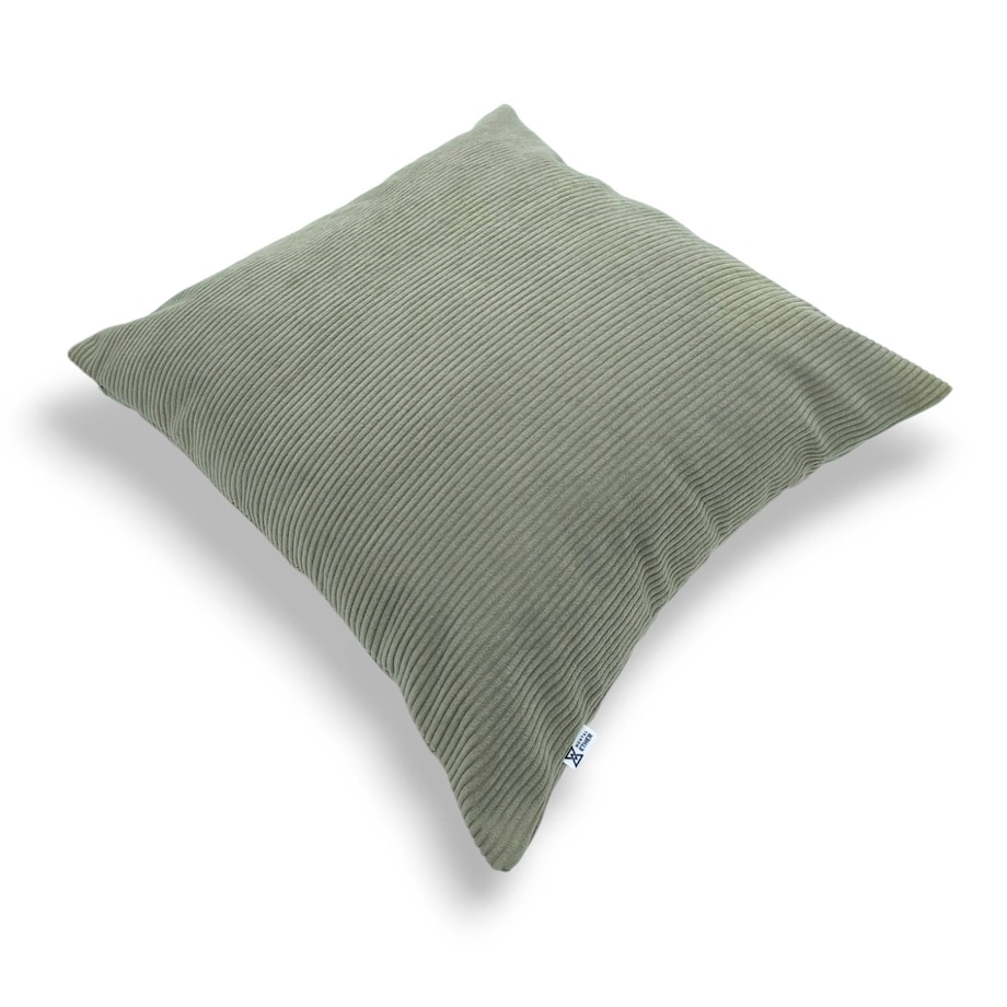 Szałwiowa sztruksowa poduszka dekoracyjna 50x50 Iga szara zieleń