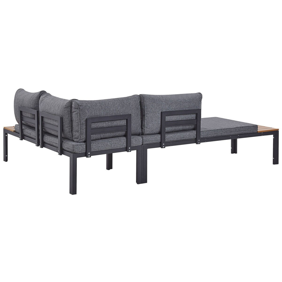 Zestaw ogrodowy modułowy 4-osobowy szary z jasnym drewnem PIENZA