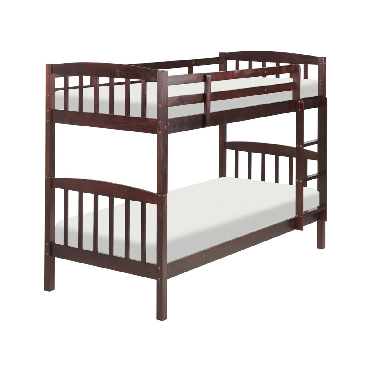 Łóżko piętrowe Drewno sosnowe REVIN 90 x 200 cm Ciemnobrązowy