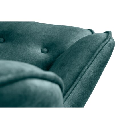 KONSIMO GLORI Fotel relaksacyjny welurowy z pikowaniem jasny szary niebieski