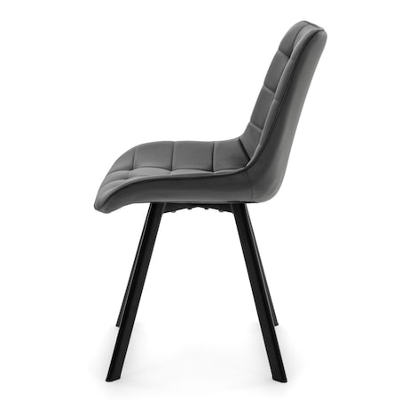 KRZESŁO TAPICEROWANE WELUROWE DO SALONU JADALNI GLAMOUR SZARE TORI