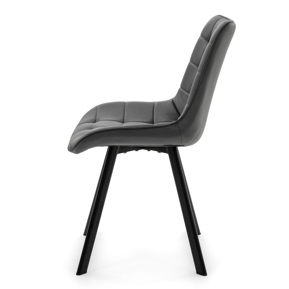 KRZESŁO TAPICEROWANE WELUROWE DO SALONU JADALNI GLAMOUR SZARE TORI