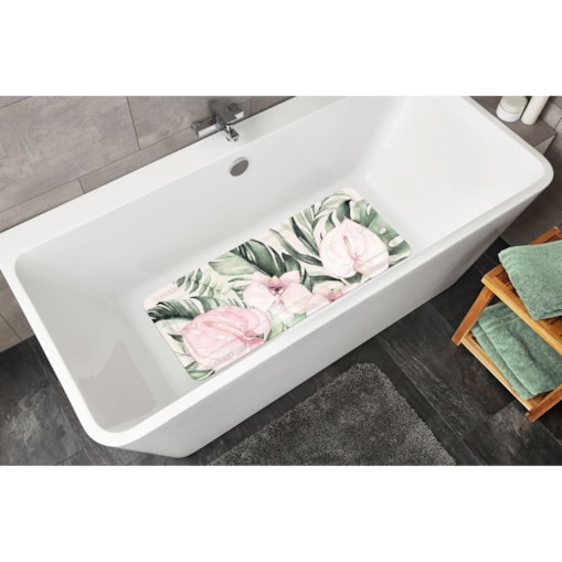 Kleine Wolke Garden Mata bezp. do wanny beżowy kwiaty 36x 92 cm