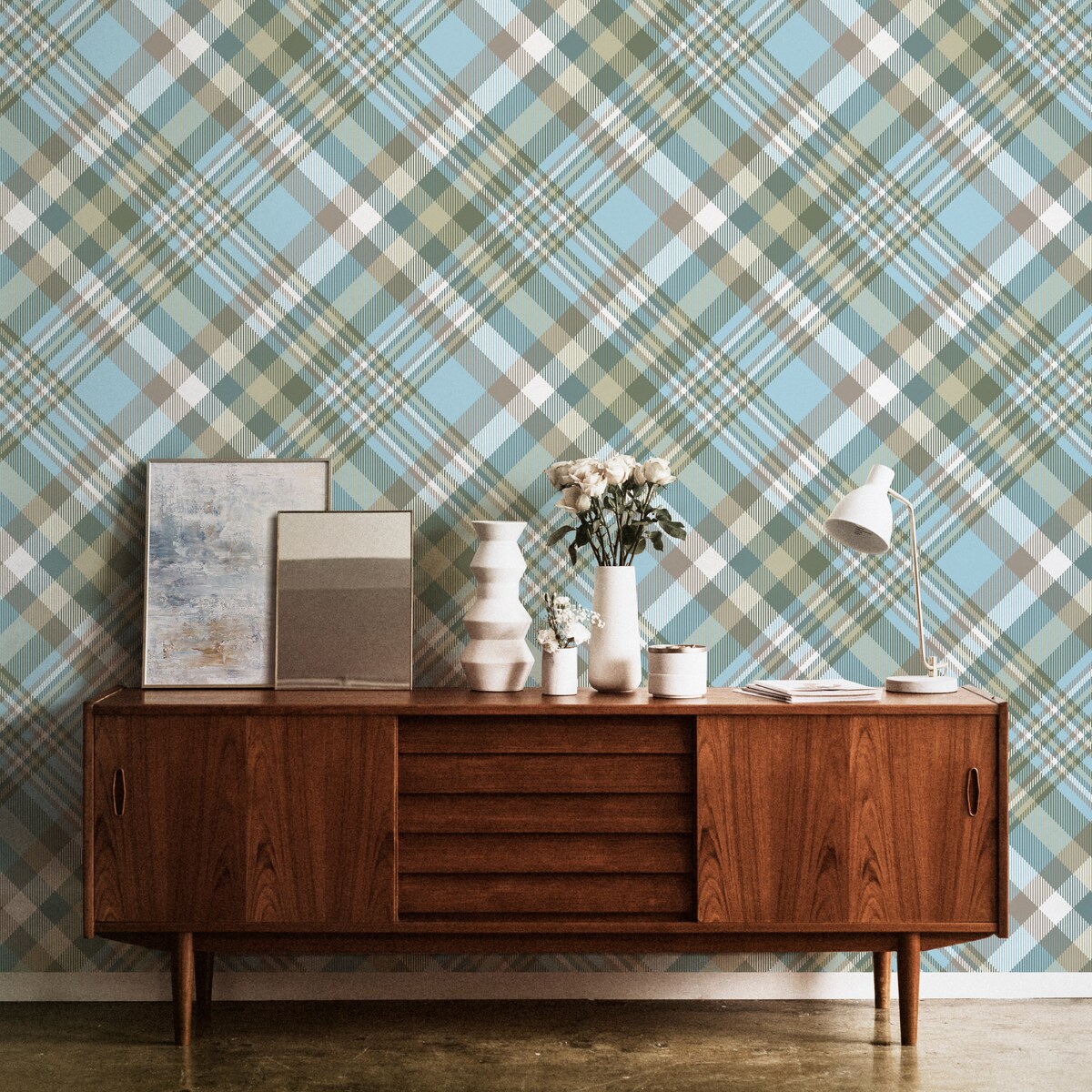 Tapeta Do Biura Kolorowa KRATA Kratka Modny Wzór