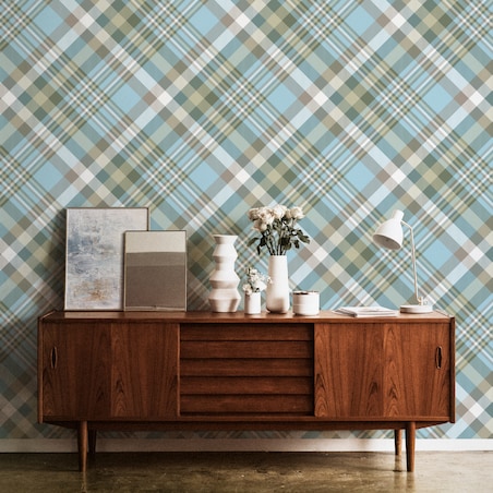 Tapeta Do Biura Kolorowa KRATA Kratka Modny Wzór