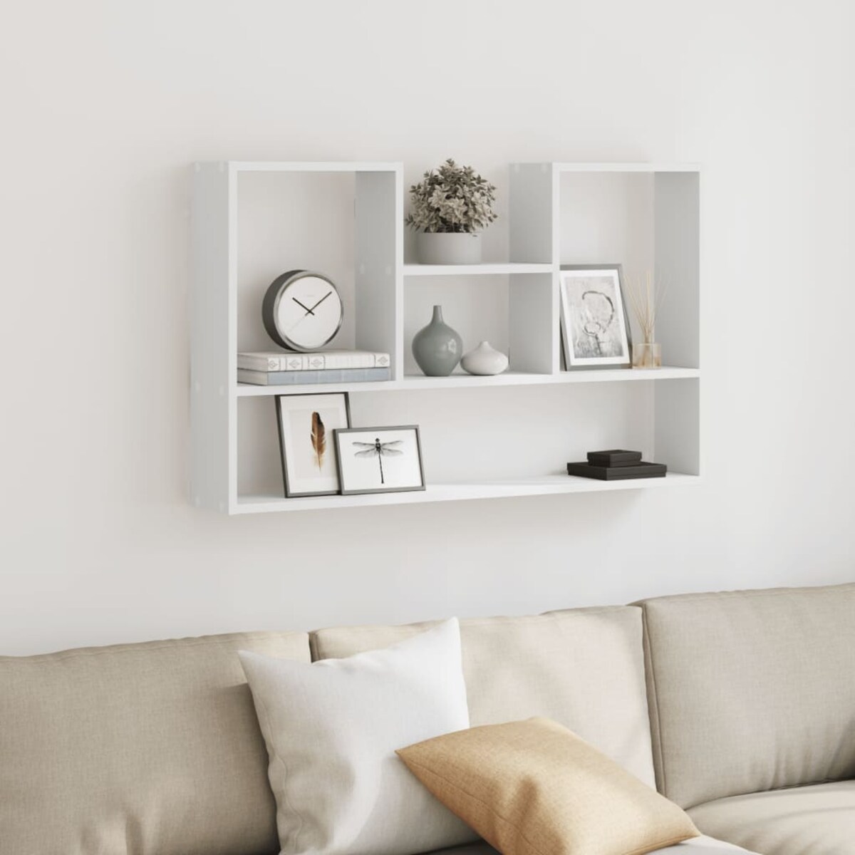 vidaXL Półka ścienna biała 99x15x60 cm Drewno konstrukcyjne