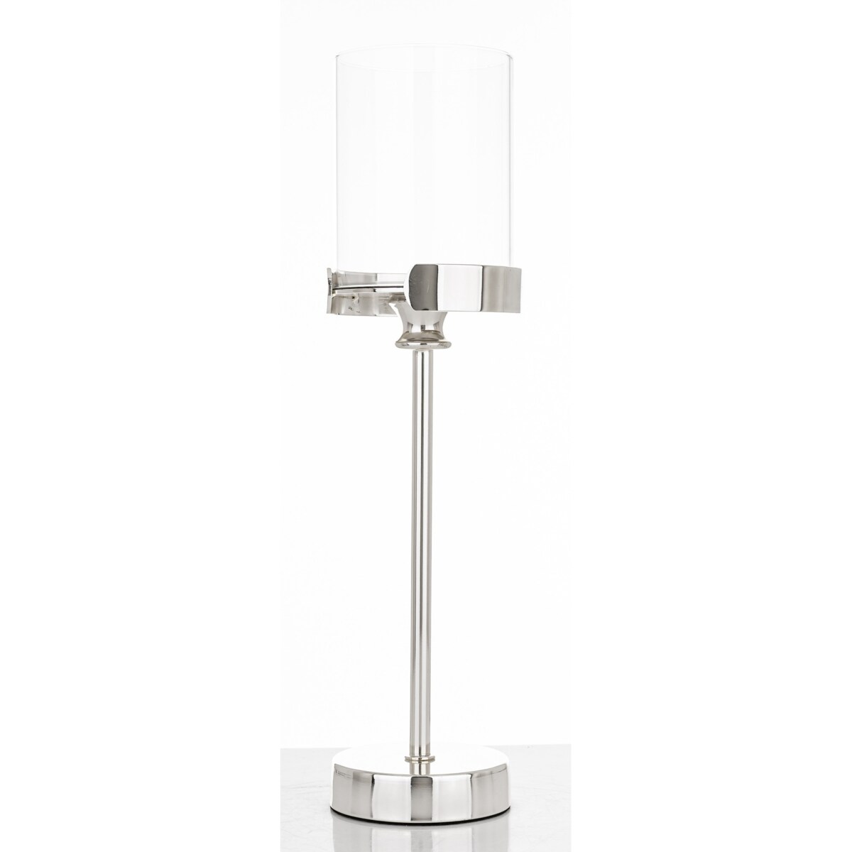 Świecznik srebrny z kloszem 33x8,5x8,5 cm CHANDIA