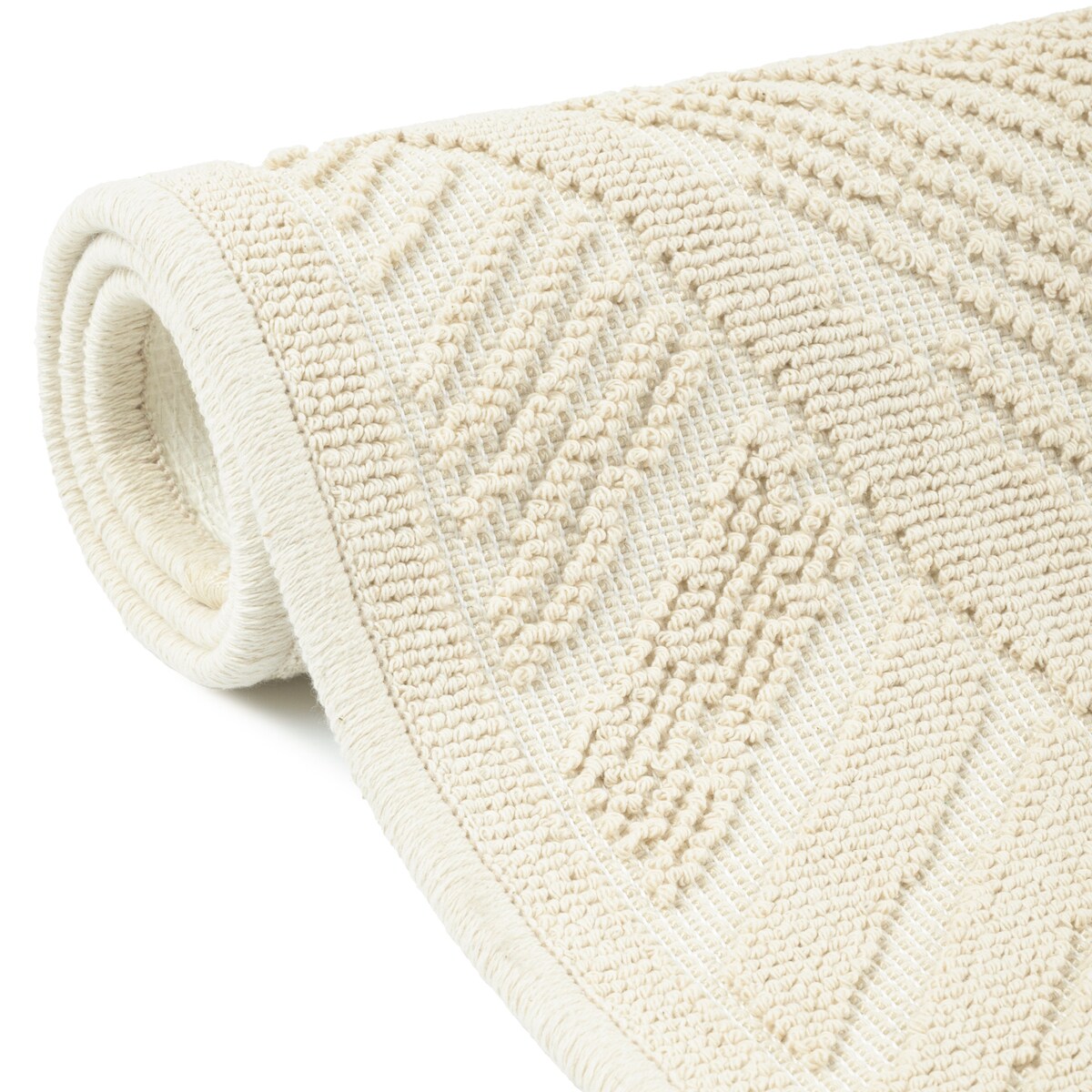 Dywanik łazienkowy Lino 60x90 cm bawełniany boho beżowy